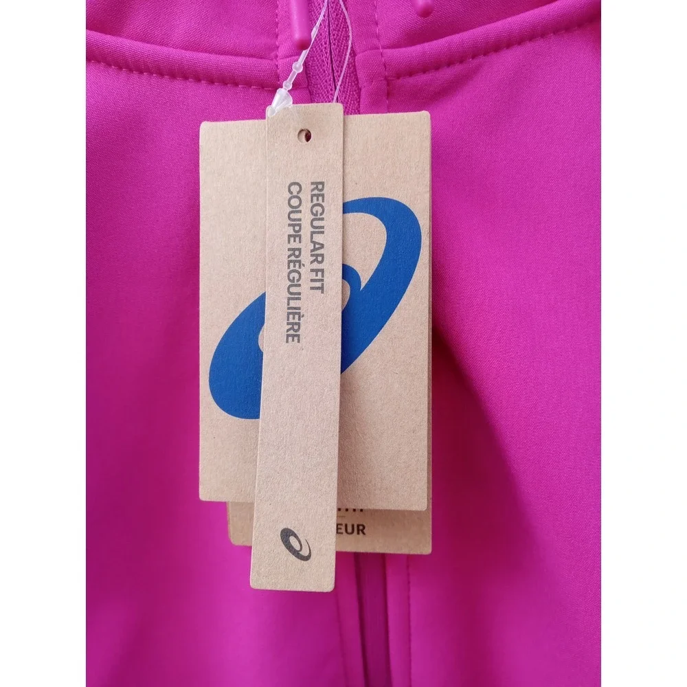 New Asics Woven Hooded Softshell Jacket Regular Fit Pink Womens Size M‎